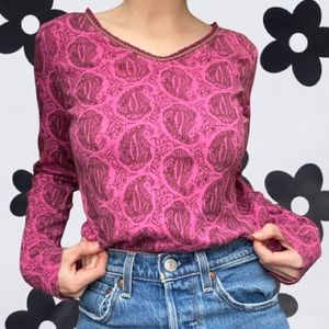 Pink Paisley Long Sleeve Tee